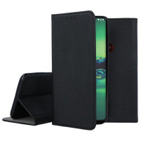 Кожен калъф тефтер и стойка Magnetic FLEXI Book Style за Motorola Moto G8 Plus черен